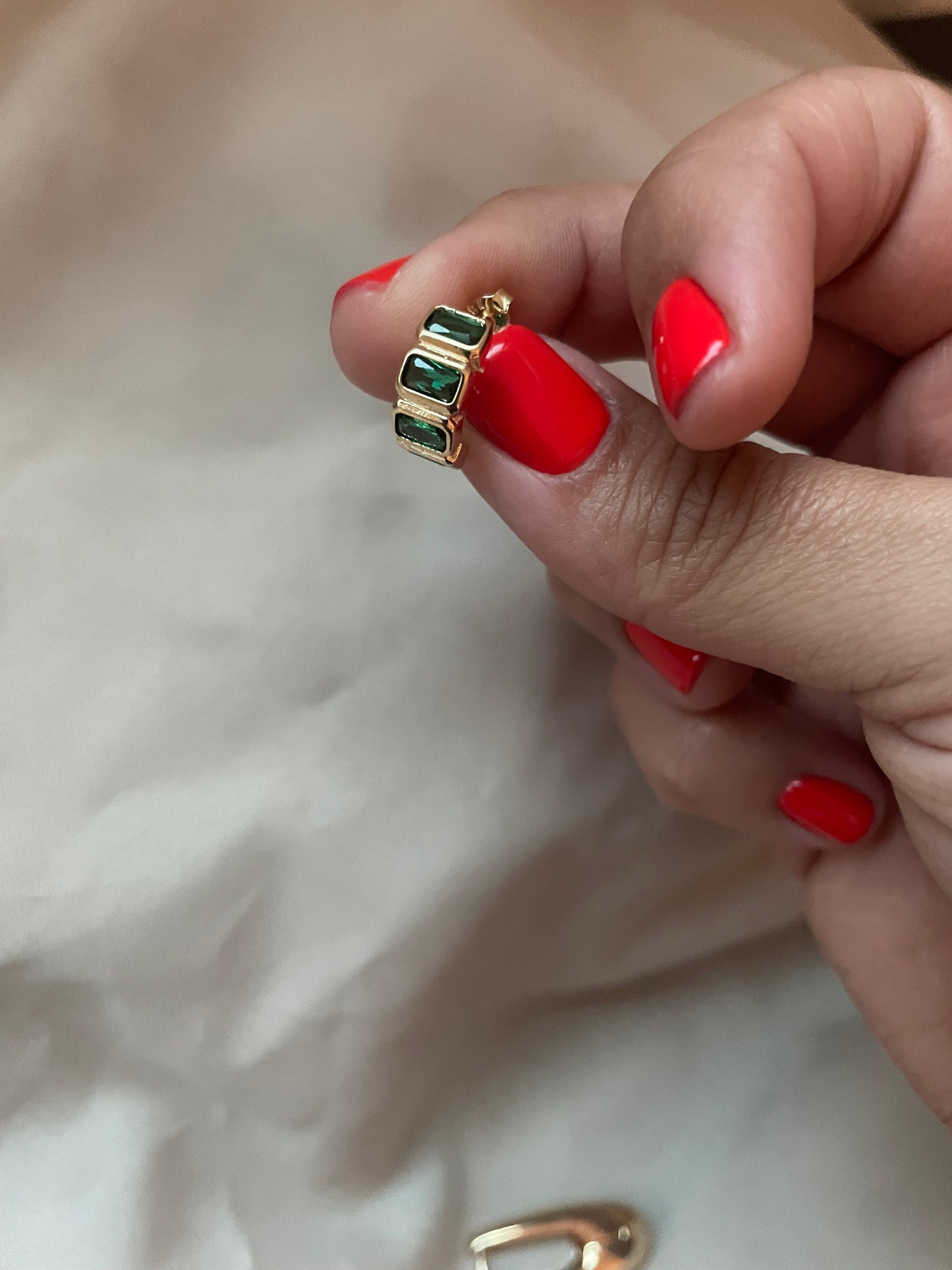 Grace Emerald Mini Hoop