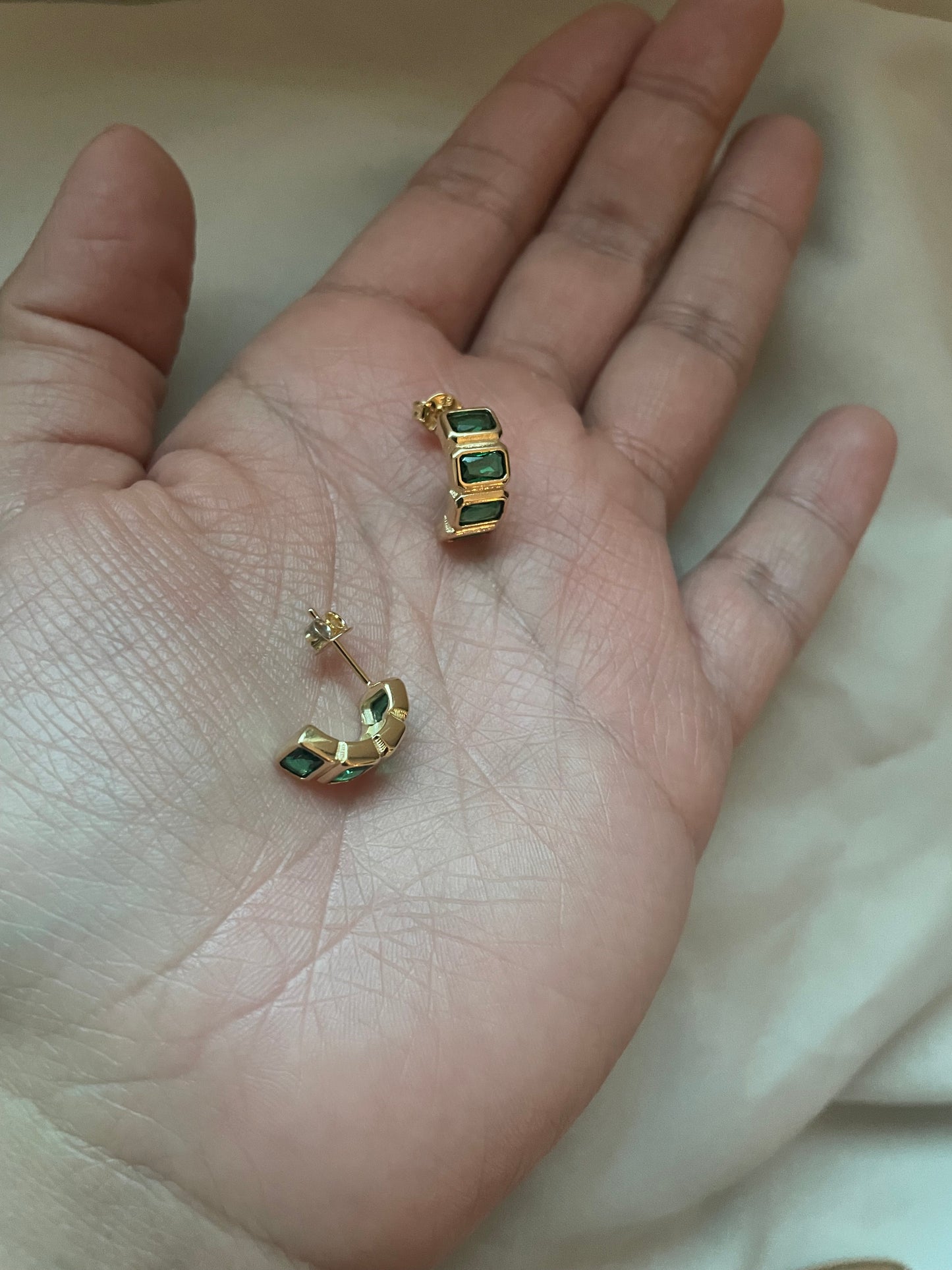 Grace Emerald Mini Hoop
