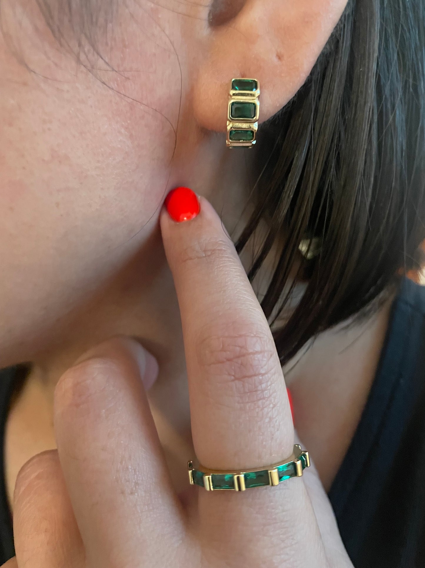 Grace Emerald Mini Hoop